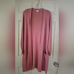 J.Jill Women's Pink Open Front Cardigan Sweater XL
